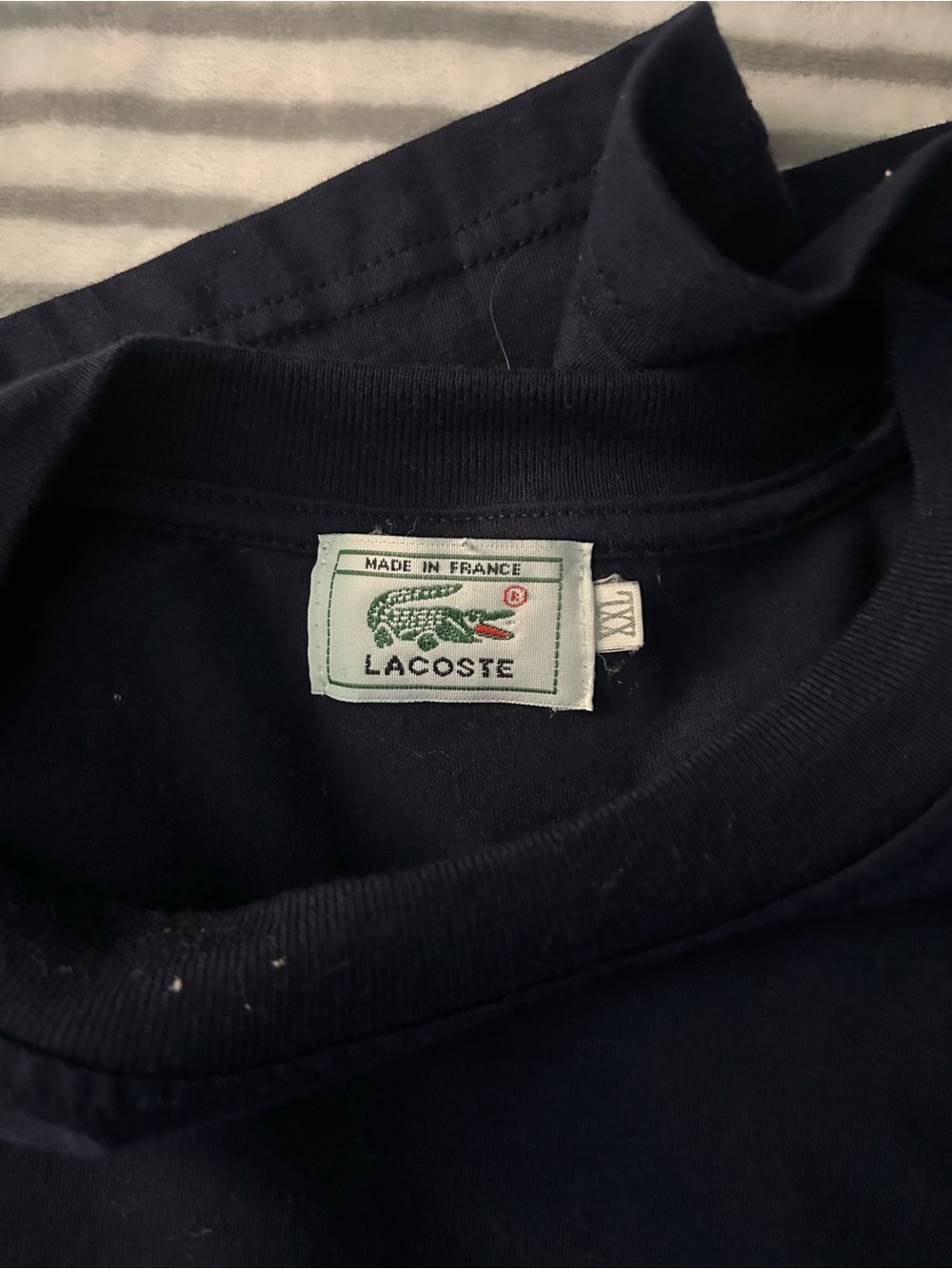 Lacoste Men's Dark Navy Logo Short Sleeve Tee - Picture 5 of 5